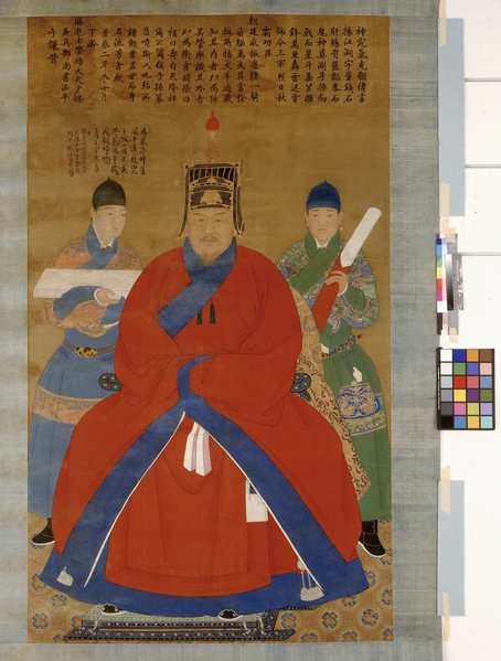 明朝景泰年间（约1451年），人像水墨设色绢本。（大英博物馆提供）