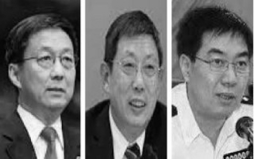 中共上海市委书记韩正（左）、市长杨雄（中）、副市长兼公安局长白少康。（网络图片）