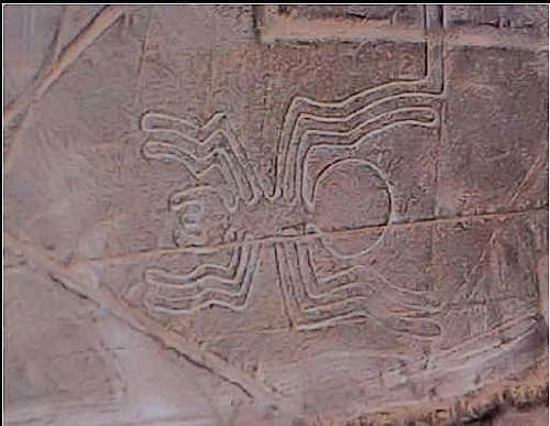 秘鲁南部的著名纳斯卡线条是位于纳斯卡沙漠上的巨大地面图形，也有传是外星人作品。（网络图片）