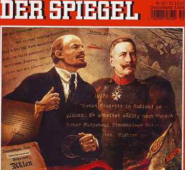 2007年10月德国明镜周刊报导《德皇威廉陛下的革命家》，详细说明列宁在一战期间获得大量德皇马克与军火资助才夺得政权的内幕。
