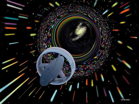 科幻中的超光速星际旅行。(维基百科)