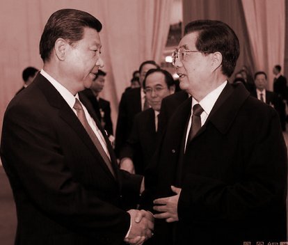 胡锦涛向习近平提出了12条建议，被指多为针对江泽民。(网络图片)