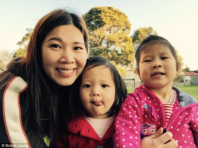 澳洲华裔妈妈格雷西和她的两名孩子。（网络图片）