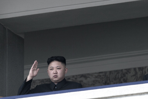 North Korean leader Kim Jong-Un salutes