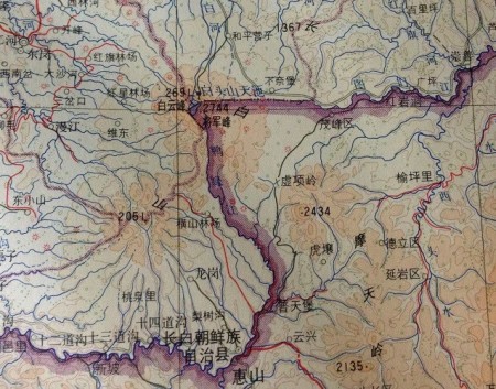 1969年版中图地图吉林省图。（网络图片）