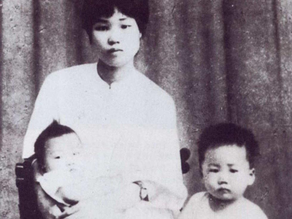 杨开慧和她的儿子：毛岸青、毛岸英