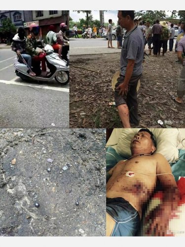 广西玉林一村庄日前发生枪击案，4名蒙面男开摩托向村民扫射，4名村名不幸中枪受伤，其中3人伤势较重。（网络图片）