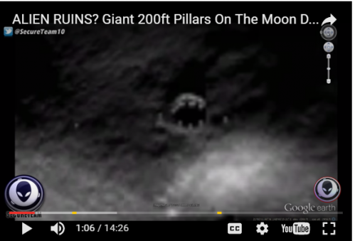 月球上发现200英尺高的巨型柱子。（视频截图）