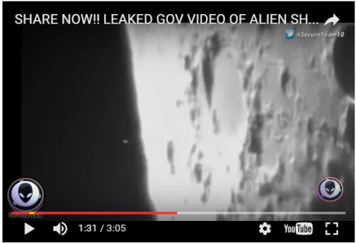 一架UFO从月球坑洞里飞出来！（视频截图）