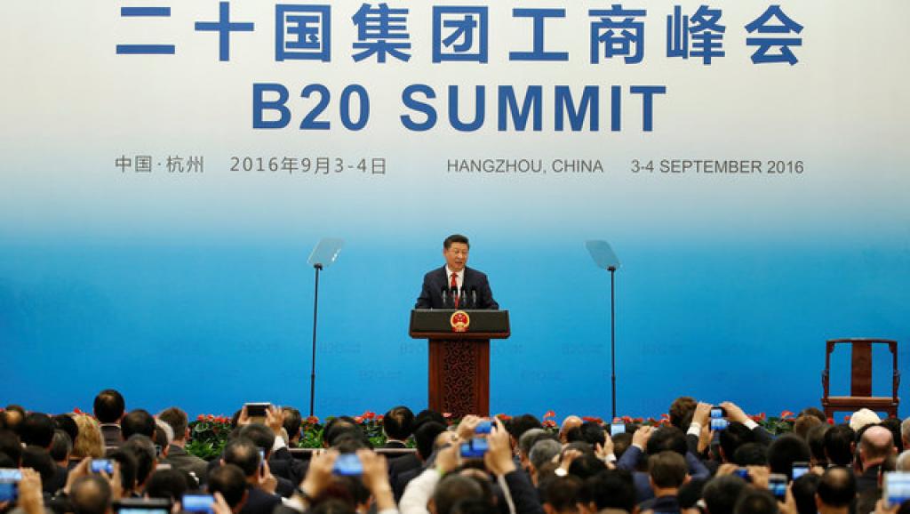 习近平在20国集团工商峰会2016年9月3日杭州Reuters/路透社