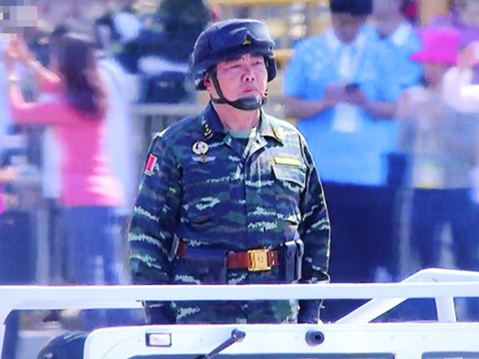 武警部队副司令员潘昌杰曾担任9·3大阅兵武警领队（图源：央视截图）