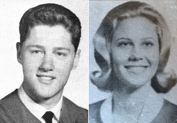中学时期的克林顿（左）和桃丽·凯尔（右）
